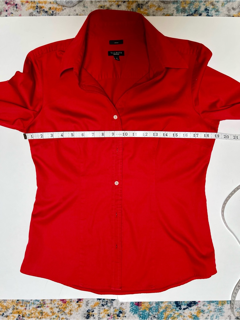 Talbots red button down shirt - Picture 8 of 9